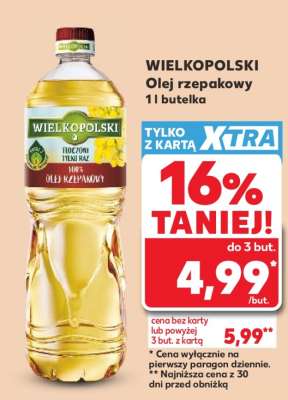 WIELKOPOLSKI Olej rzepakowy 1L butelka
