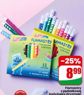 FLAMASTRY Z PĘDZELKOWĄ KOŃCÓWKĄ GRYZMAKI