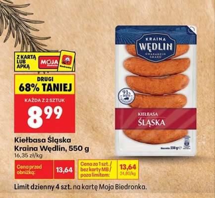 Kiełbasa Śląska Kraina Wędlin 550 g