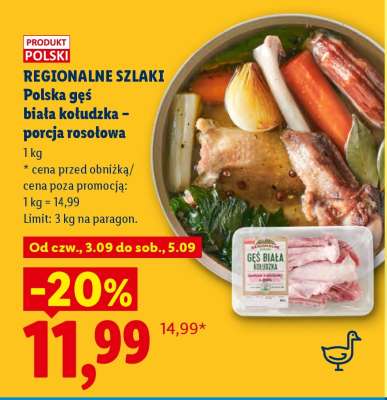 Polska gęś biała kołudzka - porcja rosołowa