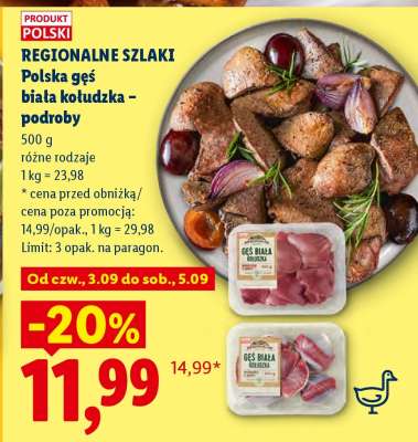 Polska gęś biała kołudzka - podroby