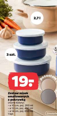 Zestaw misek emaliowanych z pokrywką