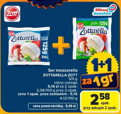 Ser mozzarella ZOTTARELLA ZOTT