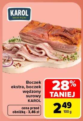 Boczek ekstra, boczek wędzony surowy KAROL