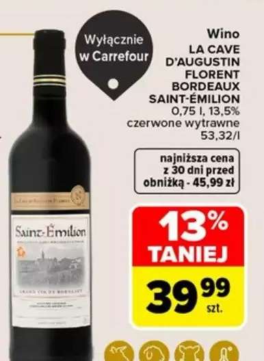Wino LA CAVE D'AUGUSTIN FLORENT BORDEAUX SAINT-ÉMILION