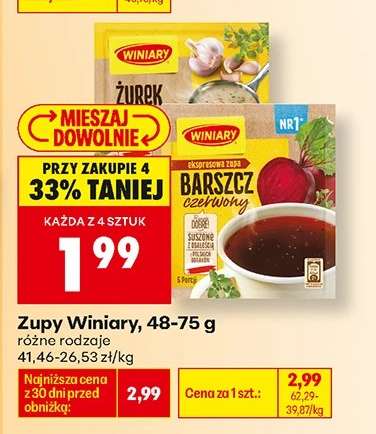 Zupy Winiary, 48-75 g