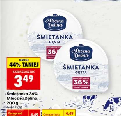 Śmietanka 36% Mleczna Dolina, 200 g