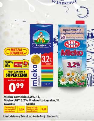 Mleko łowickie 3,2%, 1 l