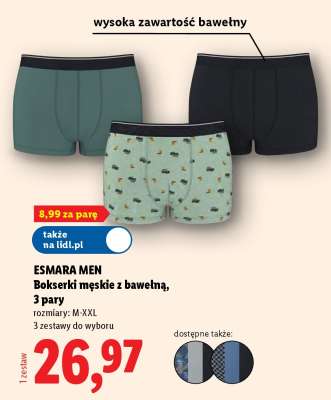 Esmara men Bokserki męskie z bawełną, 3 pary