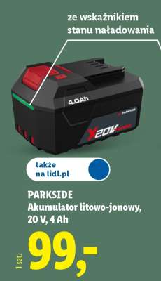 PARKSIDE Akumulator litowo-jonowy 20 V, 4 Ah