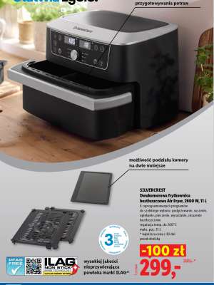 Silvercrest Dwukomorowa Frytkownica beztłuszczowa Air Fryer