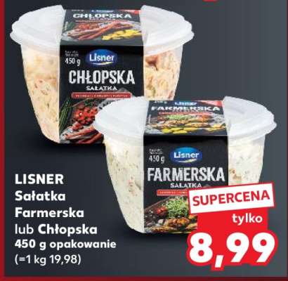 LISNER Sałatka Farmerska lub Chłopska 450 g opakowanie