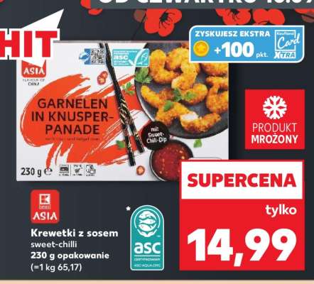 Krewetki z sosem sweet-chilli 230 g opakowanie