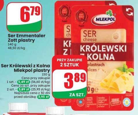Ser Królewski z Kolna Mlekpol plastry