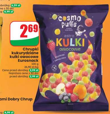 Chrupki kukurydziane kulki owocowe Eurosnack