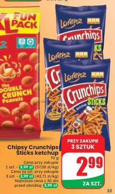 Chipsy Crunchips Sticks ketchup