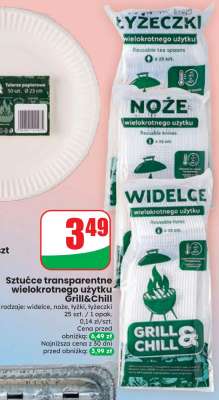 Sztućce transparentne wielokrotnego użytku Grill & Chill
