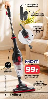 MPM Odkurzacz pionowy bezworkowy 2 w 1