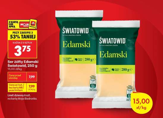 Ser żółty Edamski Światowid 250 g