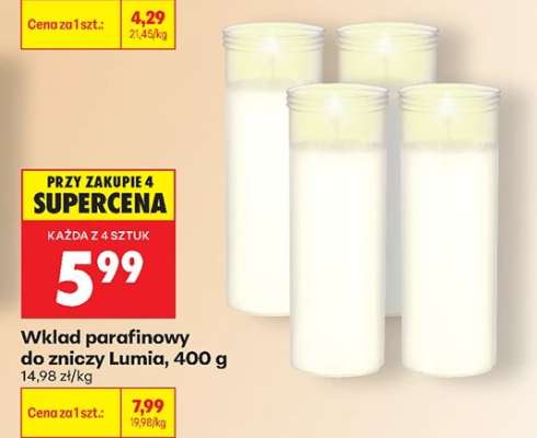 Wkład parafinowy do zniczy Lumia, 400 g