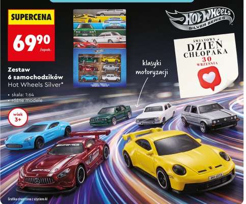 Zestaw 6 samochodzików Hot Wheels Silver