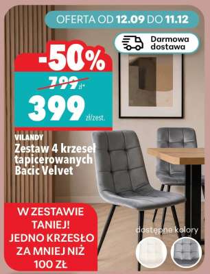 Zestaw 4 krzeseł tapicerowanych Bacic Velvet