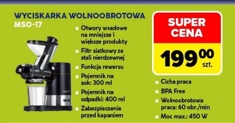 WYCISKARKA WOLNOOBROTOWA MSO-17