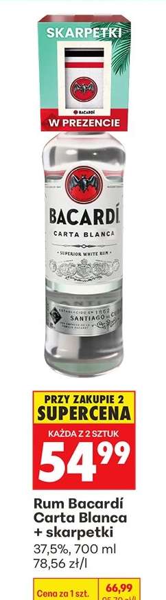 Rum Bacardi Carta Blanca + skarpetki