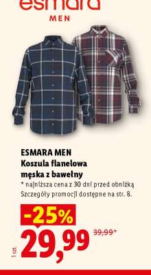 Esmara men Koszula flanelowa męska z bawełny