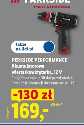 PERKSIDE PERFORMANCE Akumulatorowa wiertarkowkrętarka, 12 V
