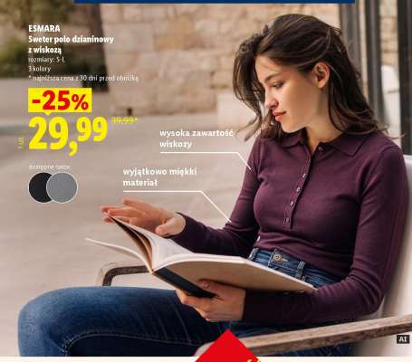 ESMARA Sweter polo dzianinowy z wiskozą