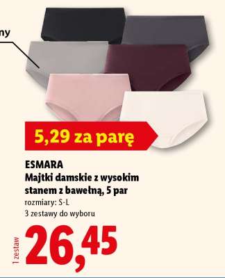 ESMARA Majtki damskie z wysokim stanem z bawełną, 5 par