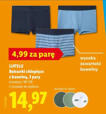 LUPILU Bokserki chłopięce z bawełną, 3 pary