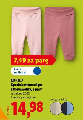 LUPILU Spodnie niemowlęce z biobawełny, 2 pary