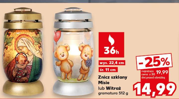 Znicz szklany Misie lub Witraż