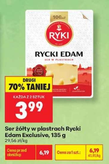 Ser żółty w plastrach Rycki Edam Exclusive , 135 g