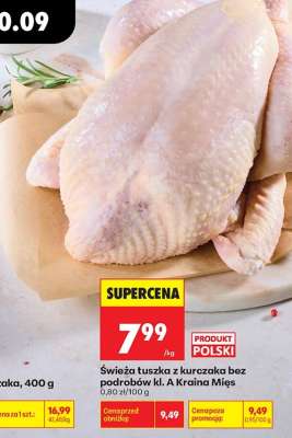 Świeża tuszka z kurczaka bez podrobów kl . A Kraina Mies
