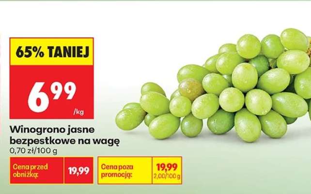 Winogrono jasne bezpestkowe na wagę