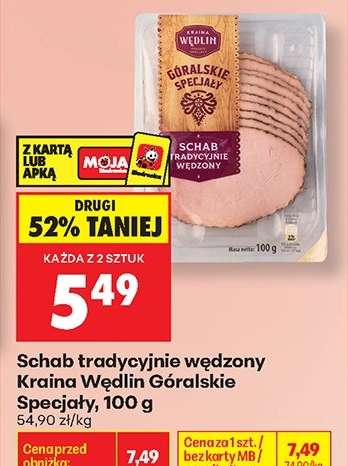 Schab tradycyjnie wędzony Kraina Wędlin Góralskie Specjały, 100 g