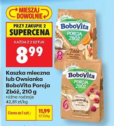 Kaszka mleczna lub owsianka BoboVita Porcja Zbóż 210 g