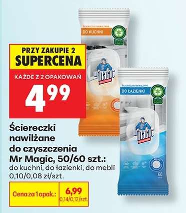 Ściereczki nawilżane do czyszczenia Mr Magic , 50/60 szt