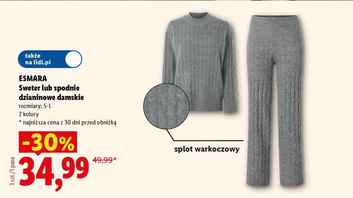 ESMARA Sweter lub spodnie dzianinowe damskie
