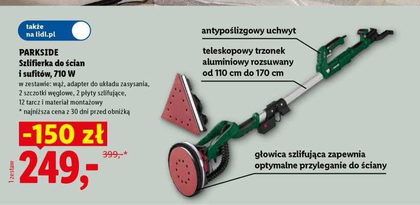 PARKSIDE Szlifierka do ścian i sufitów 710 W