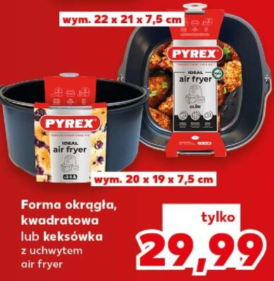 Forma okrągła, kwadratowa lub keksówka z uchwytem air fryer