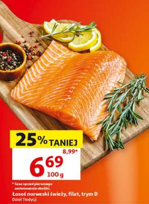 Łosoś norweski świeży, filet, trym D