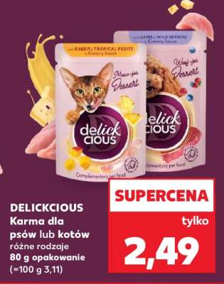 DELICKCIOUS Karma dla psów lub kotów
