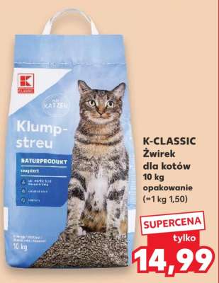 K-CLASSIC Żwirek dla kotów 10 kg opakowanie