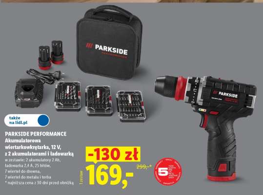 PARKSIDE PERFORMANCE Akumulatorowa wiertarkowkrętarka 12 V