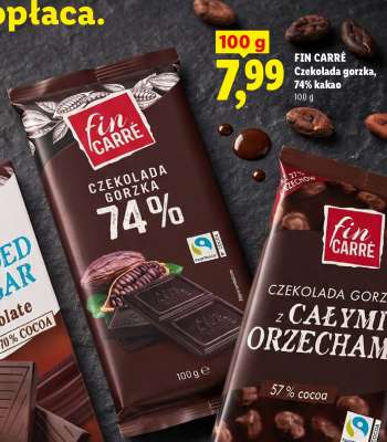 FIN CARRÉ Czekolada gorzka 74% kakao
