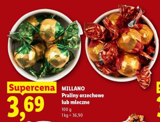 MILLANO Praliny orzechowe lub mleczne